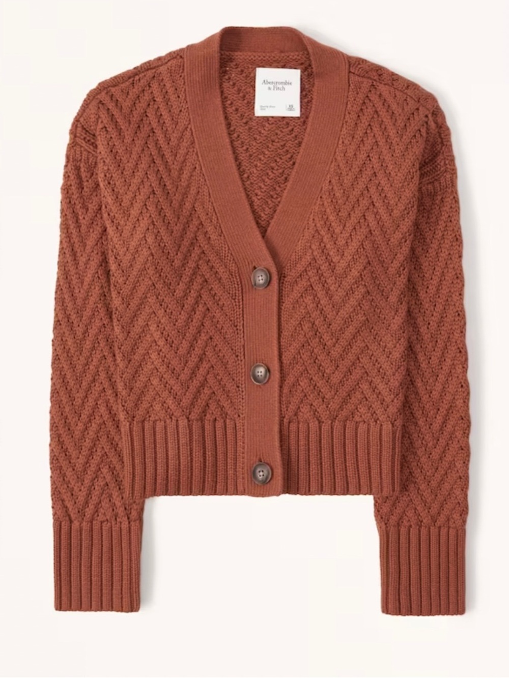 Abercrombie & Fitch Chunky Knit Cardigan Rust Size Small